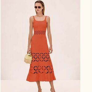 Alexis Elayne Cutout Midi Dress Terracotta Size M